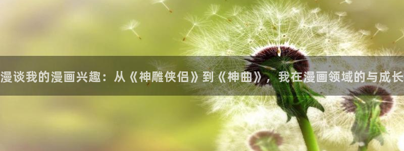 腐漫画网页：漫谈我的漫画兴趣：从《神雕侠侣》到《神曲》，我在漫画领域的与成长